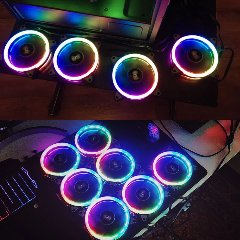 DarkFlash RGB PC чехол вентилятор 120 мм компьютерные корпуса Процессор охлаждающими вентиляторами тихий Asus Aura Sync кулер охлаждения регулировки скорости светодиодный вентилятор для ПК MR12