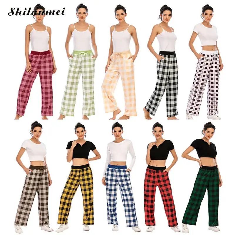 

Брюки женские, клетчатые, широкие, свободные, 3XL, 2021