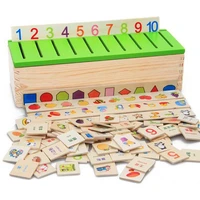 montessori knowledge classification box learn checkers wood box toy for children