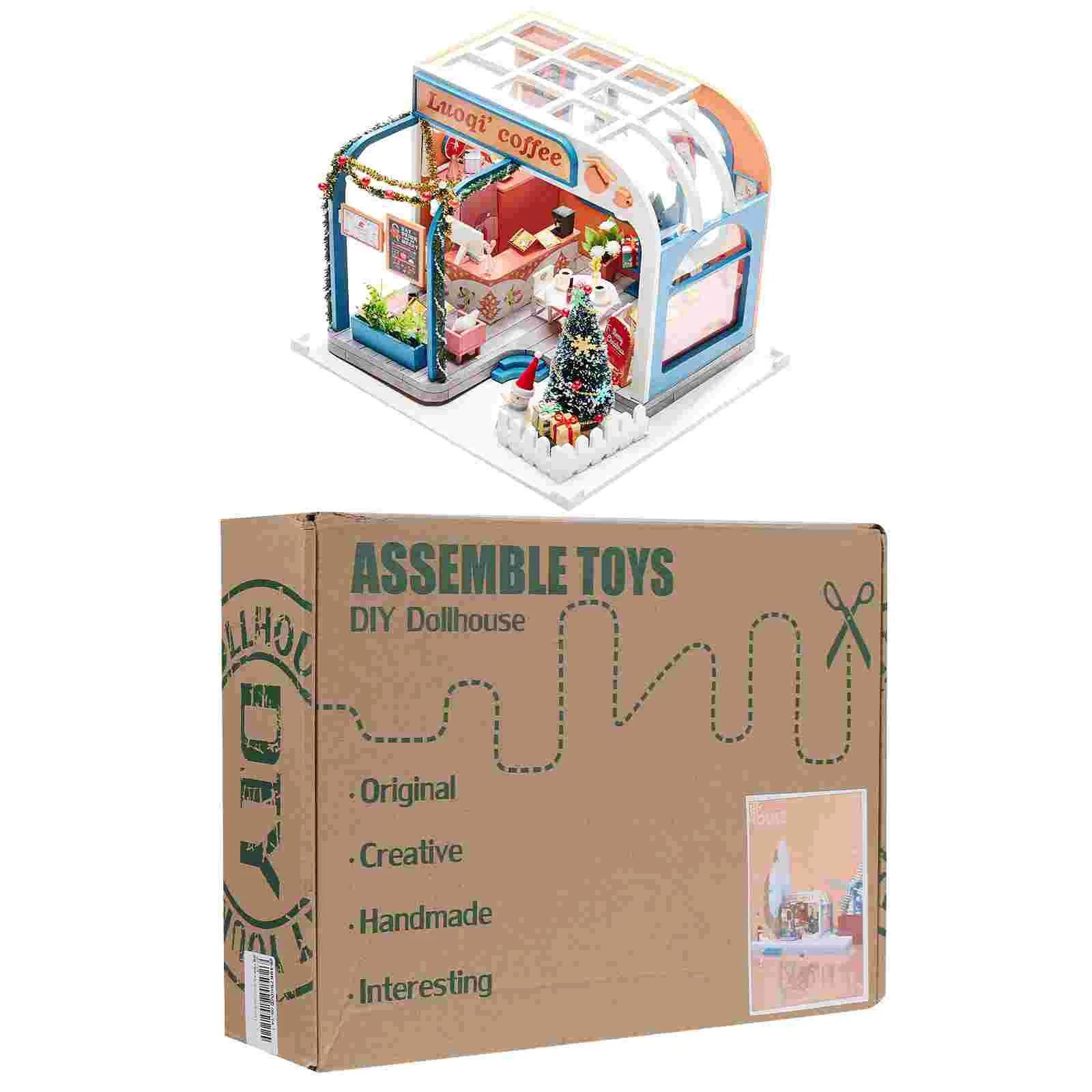 

DIY рождественская кабина модель Кофейни подарок миниатюрный дом деревянная кабина