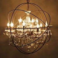 modern vintage orb crystal chandelier lighting rustic candle chandeliers hanging light for home bar restaurant hotel decor