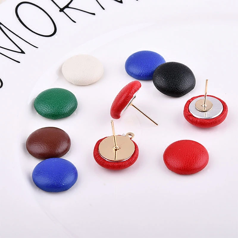 Пряжка из кожаной ткани плоские круглые ручные пуговицы сделай сам серьги с