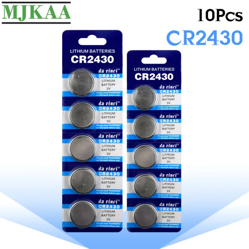 MJKAA 10 шт CR2430 кнопочные батареи 3В ячейка монета литиевая батарея DL2430 BR2430 KL2430 CR 2430