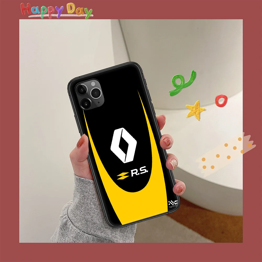 

Renault rs car Phone Case For Iphone 11 12 Mini PRO XR X XS MAX 6 6s 7 8 Plus 4 5 5s SE 2020 black Back Trend Cover Soft Cell