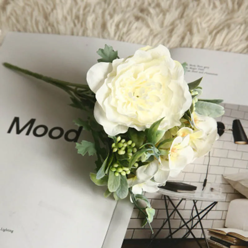 Модные Искусственные цветы Гортензия Шелковый букет украшение Камелия