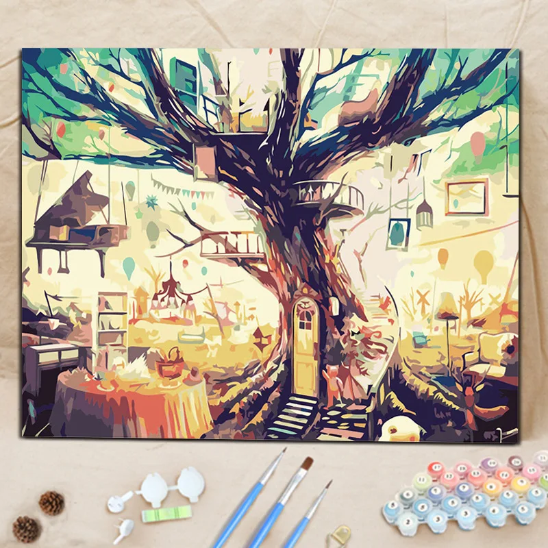 

diy digital oil painting hand-painted romantic digital oil painting OEM oil painting the home of the girl in the heart