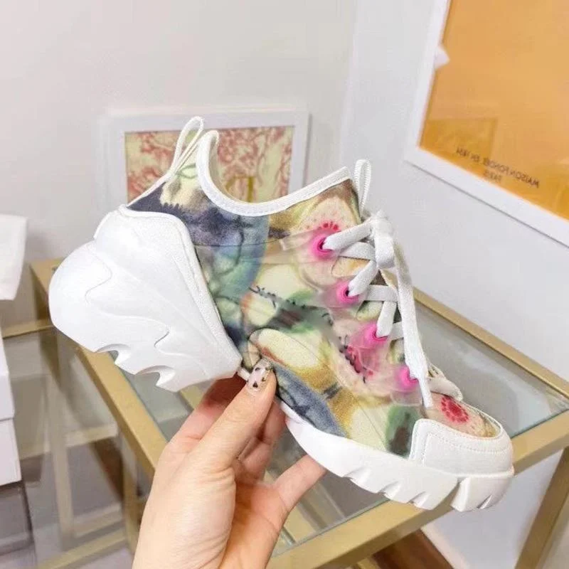 

Women Luxury Sneakers Women Fashion Woman Thick Bottom Leather Brand Sport Shoe Spring Summer Female Casual Vulcanized Shoes
