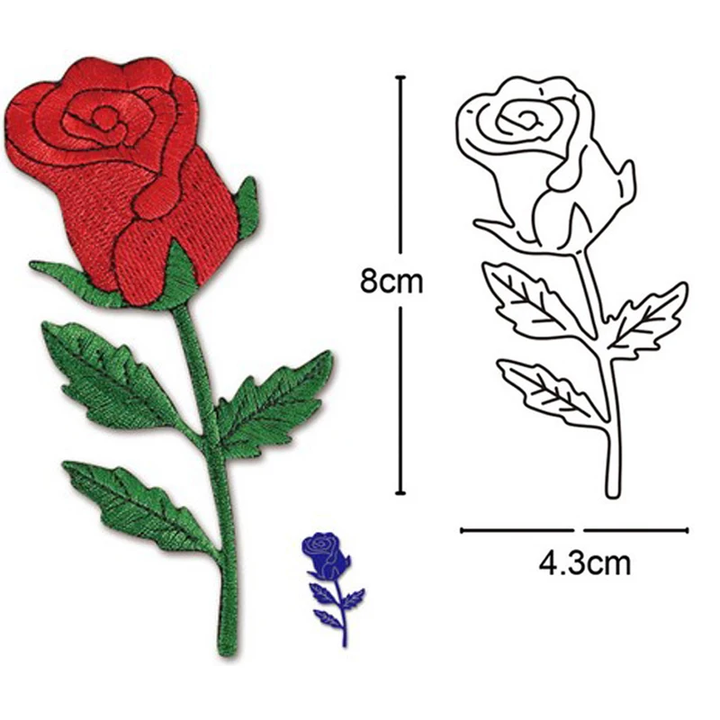 8x4 3 см металлические штампы с цветком розы для рукоделия скрапбукинга