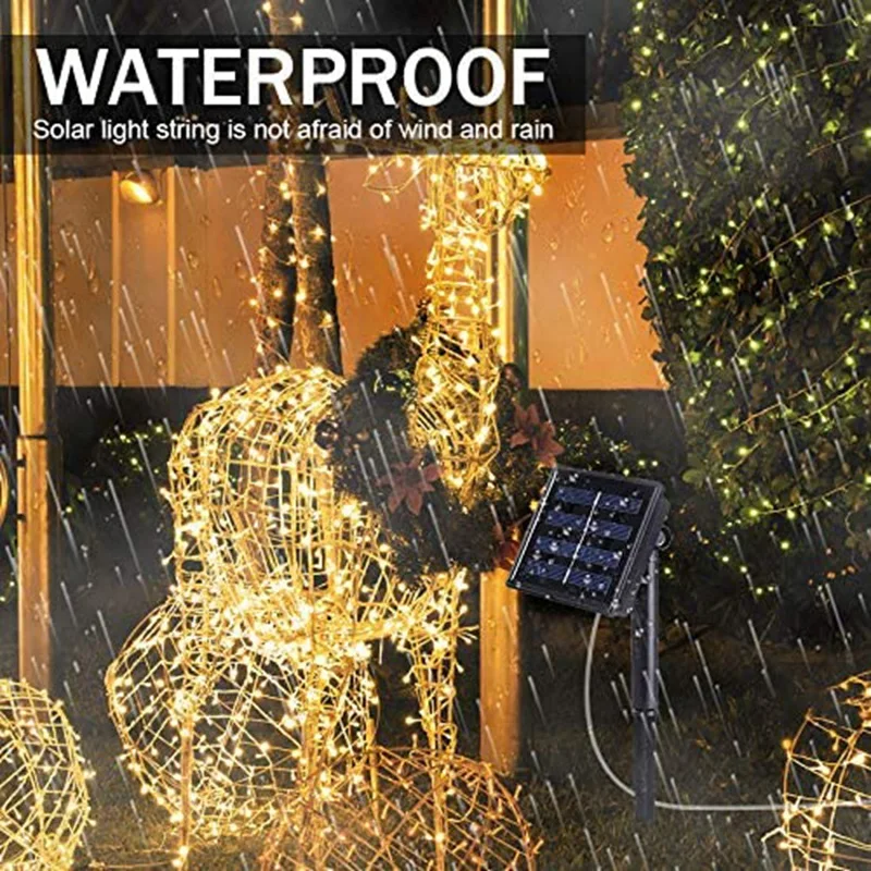

Solar LED String Lights, 10M Waterproof Flexible Fairy Christmas Lights, Used in Outdoor Courtyards