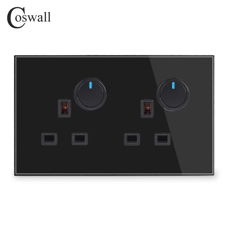 Coswall стеклянная панель 2 комплекта британская настенная розетка двухстороннее