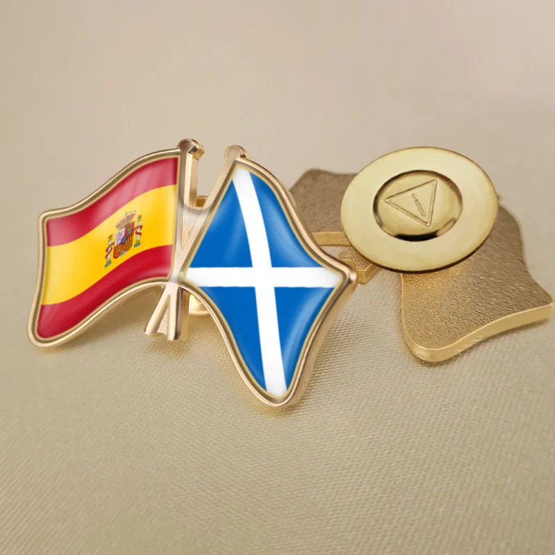 Испания и Шотландия перекрестные двойной флаг дружбы значков на булавке брошь