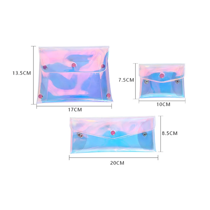 Красочная голографическая лазерная сумка для макияжа мини-кошелек с кисточками