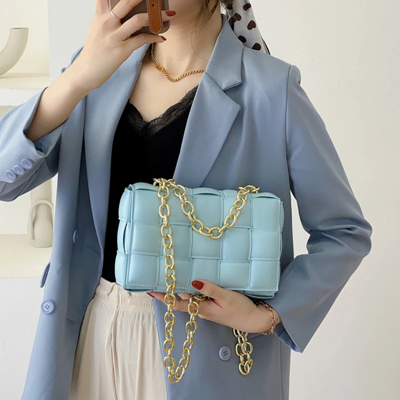 

Chain Shoulder Bag Luxury Female Crossbody Bags Lady Weave Flap Bags For Woman Top Brand Women's Messenger Bags Fashion Handbag