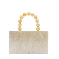 new luxury brand acrylic evening bag wedding party clutch purse shoulder crossbody bags famous women wallet beads handle handbag