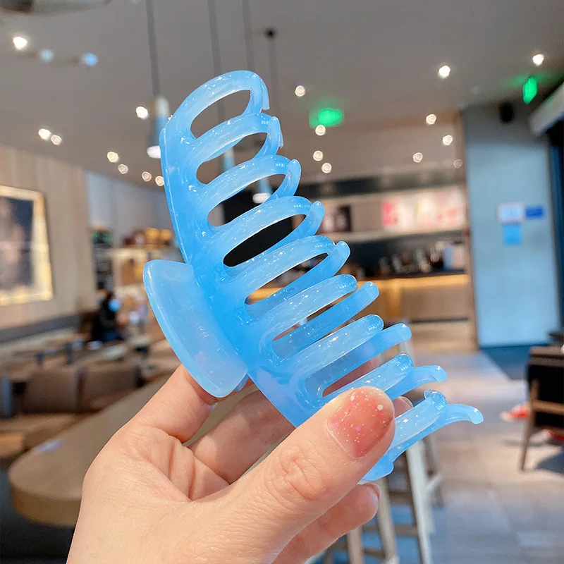 

DIY for Makeup Bath Hair Claw Large Size Ponytail Hair Clip Candy Color Hairpins Hair Clamps Crab Simple Geometric Barrettes