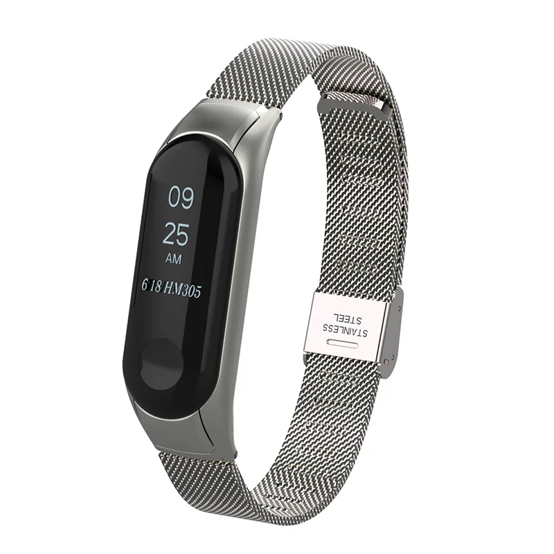 Silver Браслет для Xio mi Band 4 и 3 браслет на запястье из нержавеющей стали Сменные аксессуары для Xio mi Xaio mi Xia mi xaomi mi - Цвет: Silver