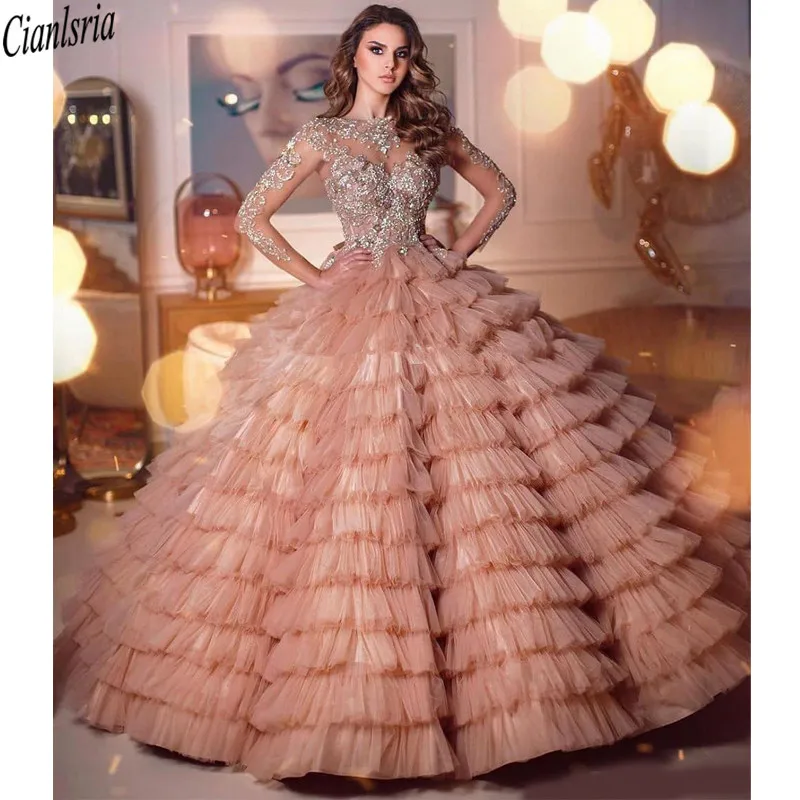 Блестящее бальное платье платья для Quinceanera длинные кружевные вечерние принцессы