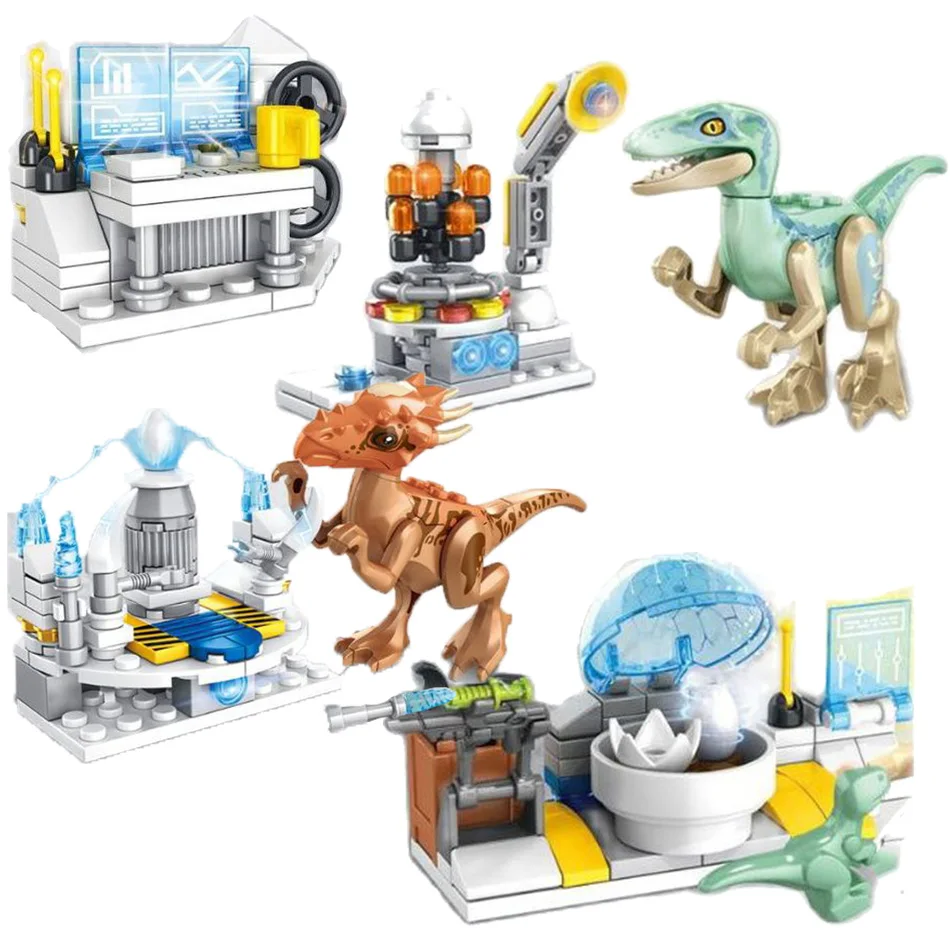 305 шт. 4 в 1 Детский конструктор MOC Dino Lab World | Игрушки и хобби