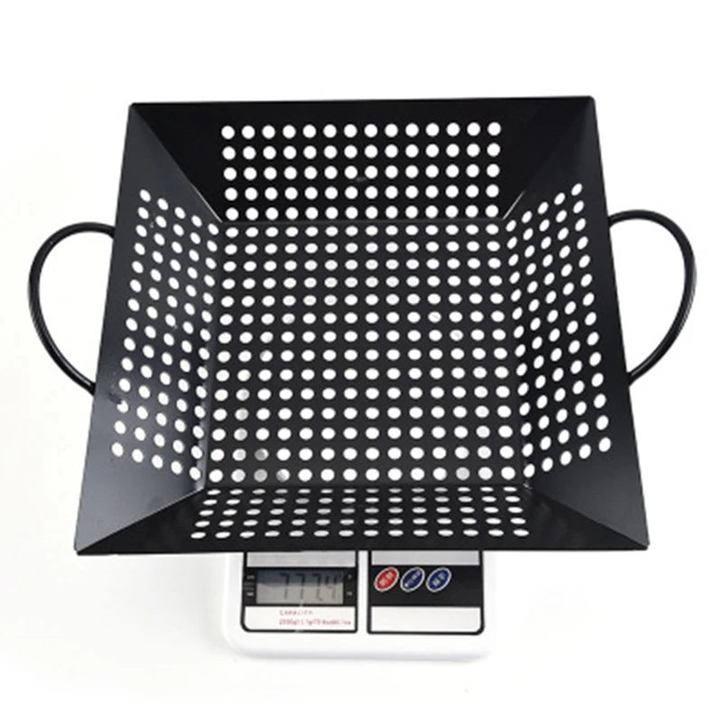 

Square Barbecue Grill With Perforated stainless steel Grill Tray Outdoor Barbecue Tool Bbq Vegetable Grill Pan