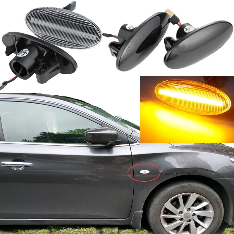 

eOsuns Led turn signal fender light for Nissan TIIDA X-Trail LIVINA Sunny Qashqai Teana March Sylphy Venucia