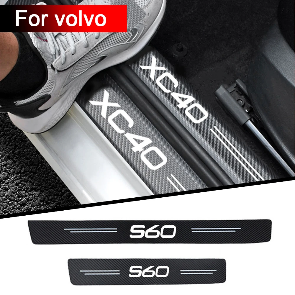 

4PCS Car threshold Car sticker For Volvo xc60 s60 v40 v50 v60 s80 s40 c30 awd c70 s40 s60 s80 s90 t6 v70 v90 xc40 xc70 xc90
