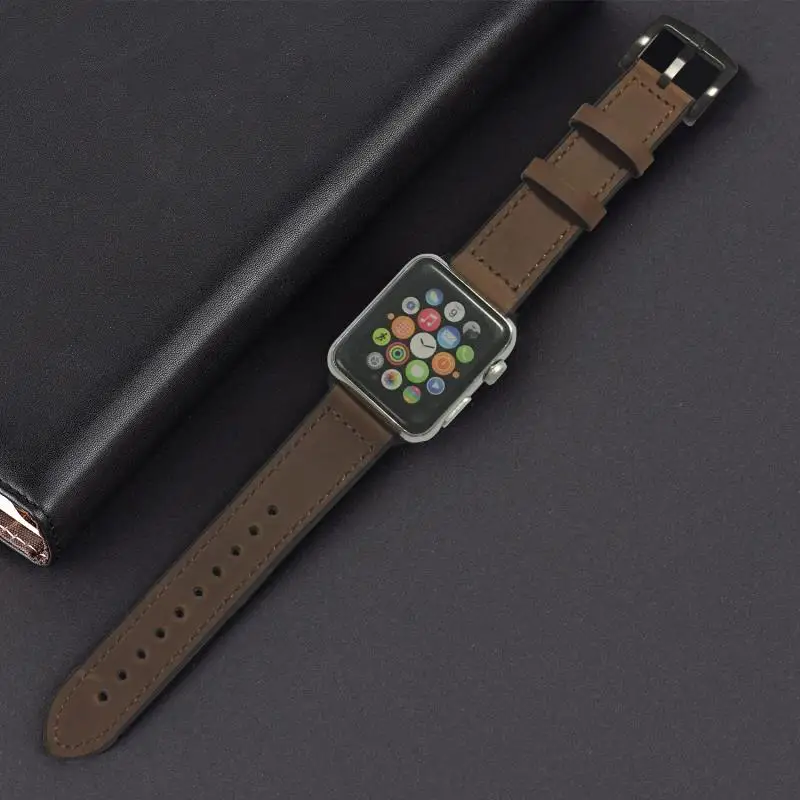 Бахромой настуральная кожа резиновая ремешок для наручных часов Apple watch, 38 мм, ремешок для наручных часов iwatch серии 5 4/3/2/1 42 мм 40 мм 44 наручный ремешок для часов
