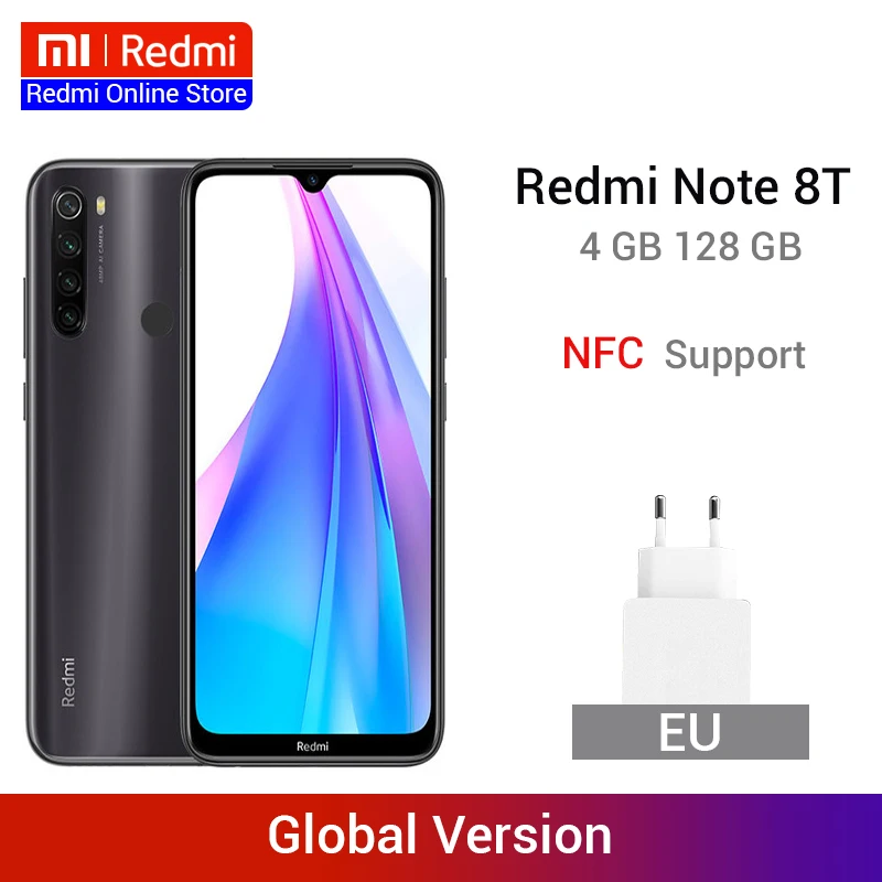 Новое поступление глобальная версия Redmi Note 8 T 4 Гб ОЗУ 128 ПЗУ Восьмиядерный Snapdragon 665
