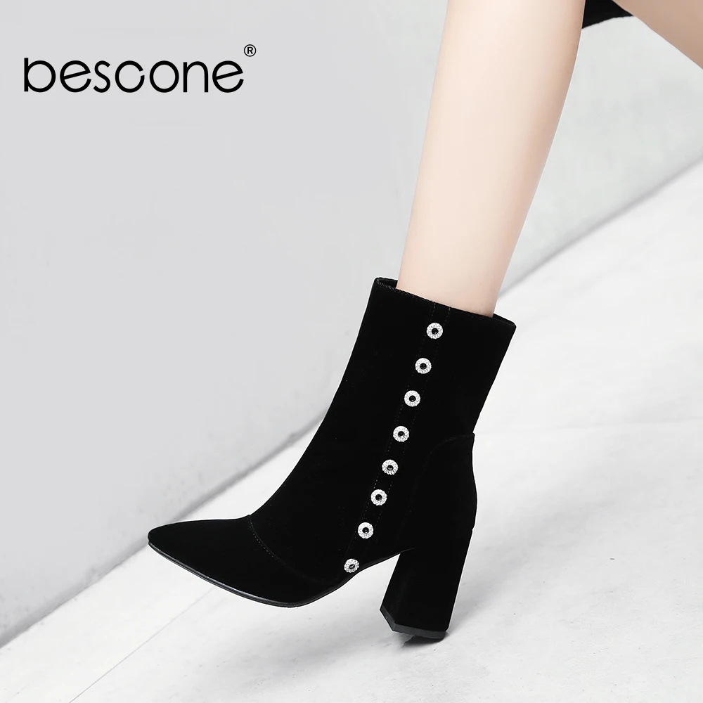 Женские ботинки с острым носком на молнии | Обувь