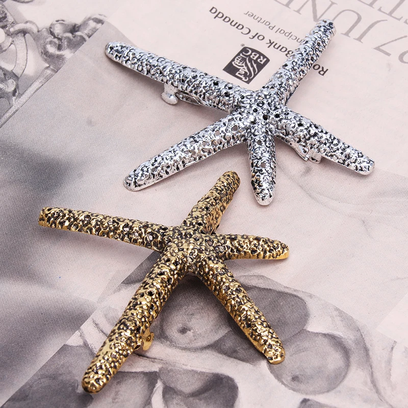 Женская заколка для волос с морской звездой кораллового цвета Ювелирное