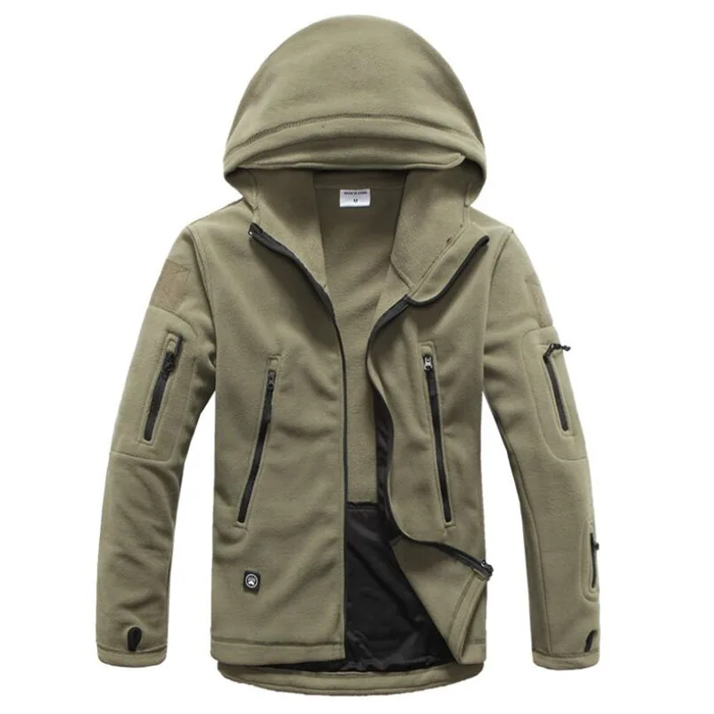 

Winter Thermal Fleece Tactical Jacket Outdoors Sports Hooded Coat Softshell Hiking Outdoor Windproof Warm Military Windbreaker