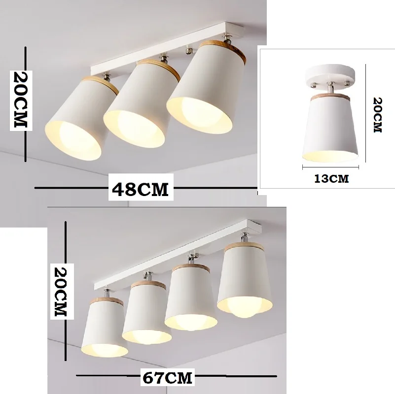 Modern White Ceiling Lights For Corridor Adjustable Metal Lamparas de techo E27 Indoor Wood Lighting Fixtures home deco | Освещение