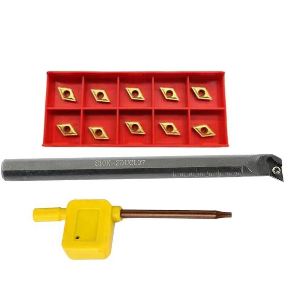 

95° S10K SDUCR07 Mm Internal Turning Tool Holder + DCMT070204 BP010 Turning Insert Turning Tool Post Model S10K-SDUCR07