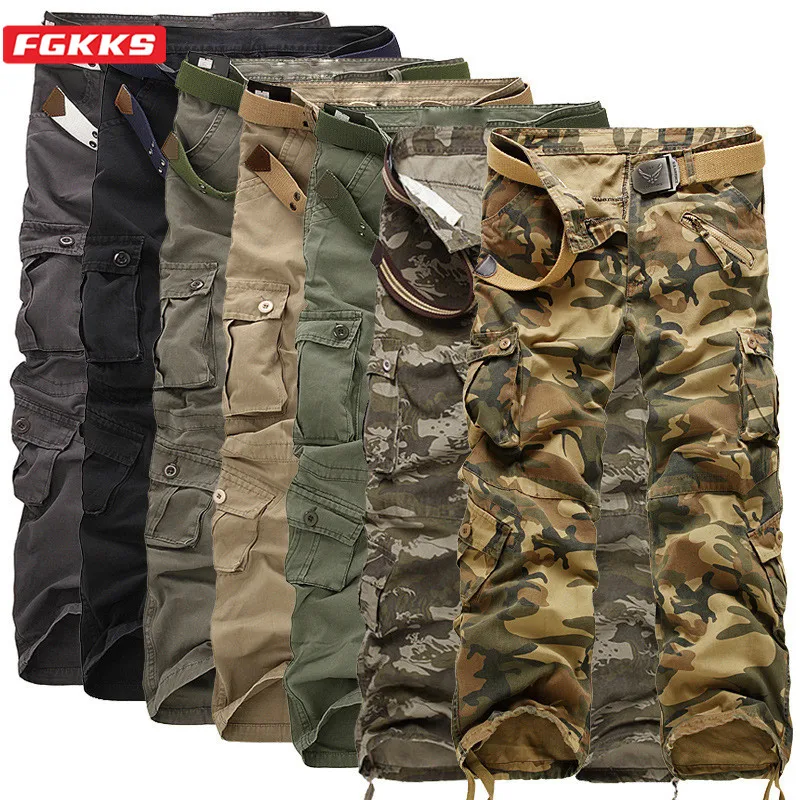 

FGKKS 2020 Tactical Pants Men Combat Army Trousers Men Many Pockets Waterproof Wear Resistant Casual Cargo Pants Male