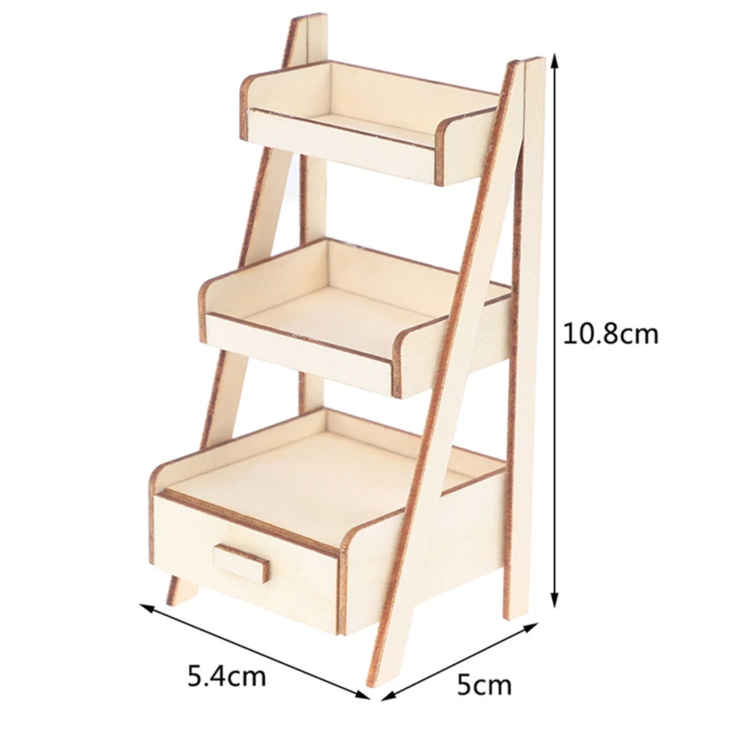 

1:12 Dollhouse Mini Wood Flower Stand Simulation Baby Doll Fairy Garden Supplies Ornaments
