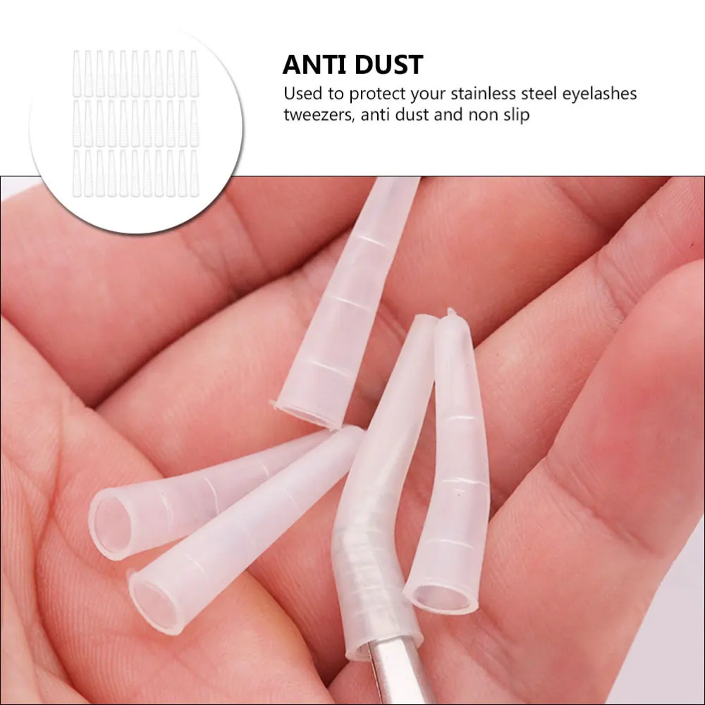 

50Pcs Tweezers Covers Eyelashes Grafting Tweezers Tip Caps Protective Sleeve