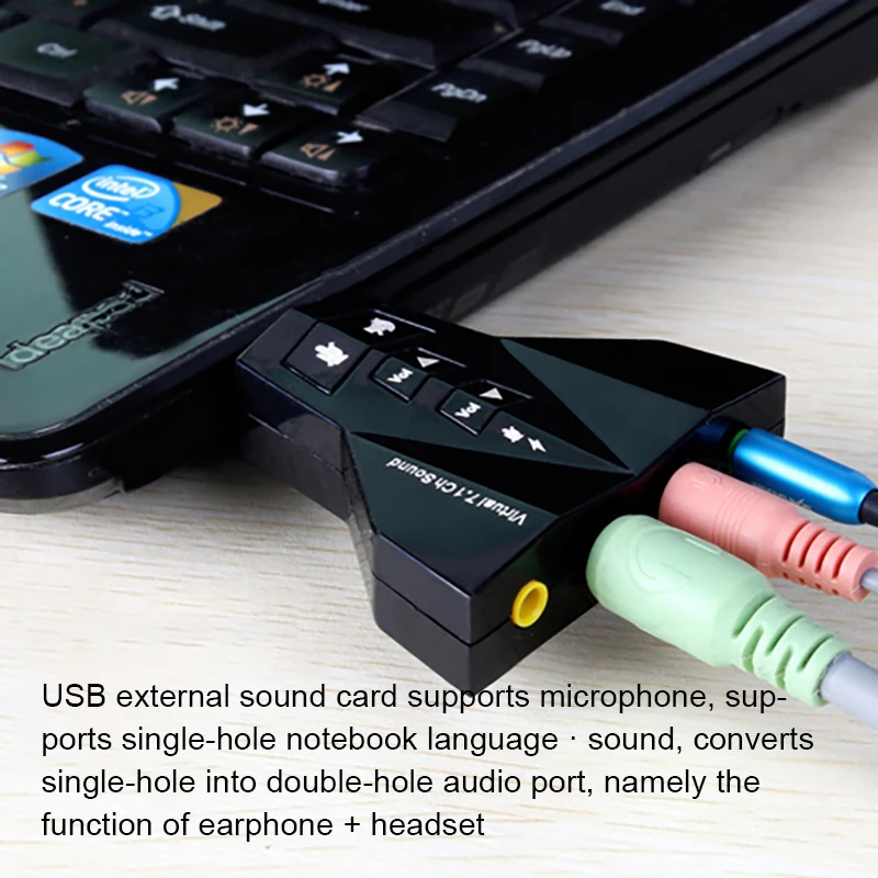 Адаптер звуковой карты Virtual 7 1 для ноутбука ПК микрофона интерфейсы 3 5 мм USB