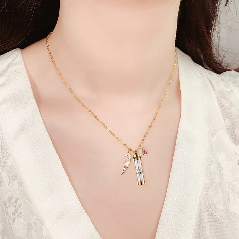 Женские песочные часы для золы ювелирные изделия с памятью подвеска ангельскими