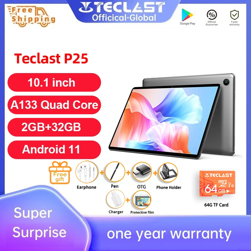 Teclast P25 планшет экран 10 1 дюймов четырёхъядерный 2 Гб ОЗУ 32 ПЗУ | Компьютеры и офис