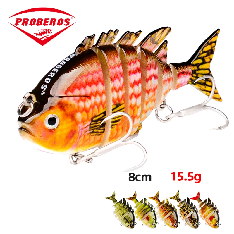 1 шт. приманка для рыбной ловли многосекционные воблеры жесткая на щуку 80 мм 15 5 г