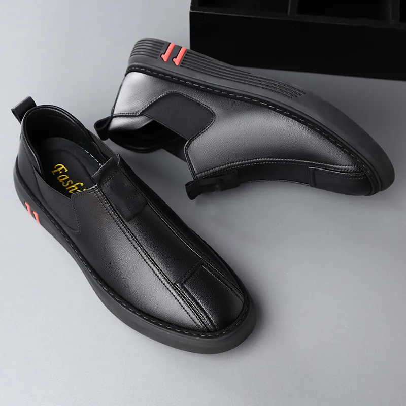 

Cowhide Casual Leather Shoes 38-44 Mens Shoes Casual Designer Shoes Men Zapatos Hombre Genuine Leather Black Business Dress *