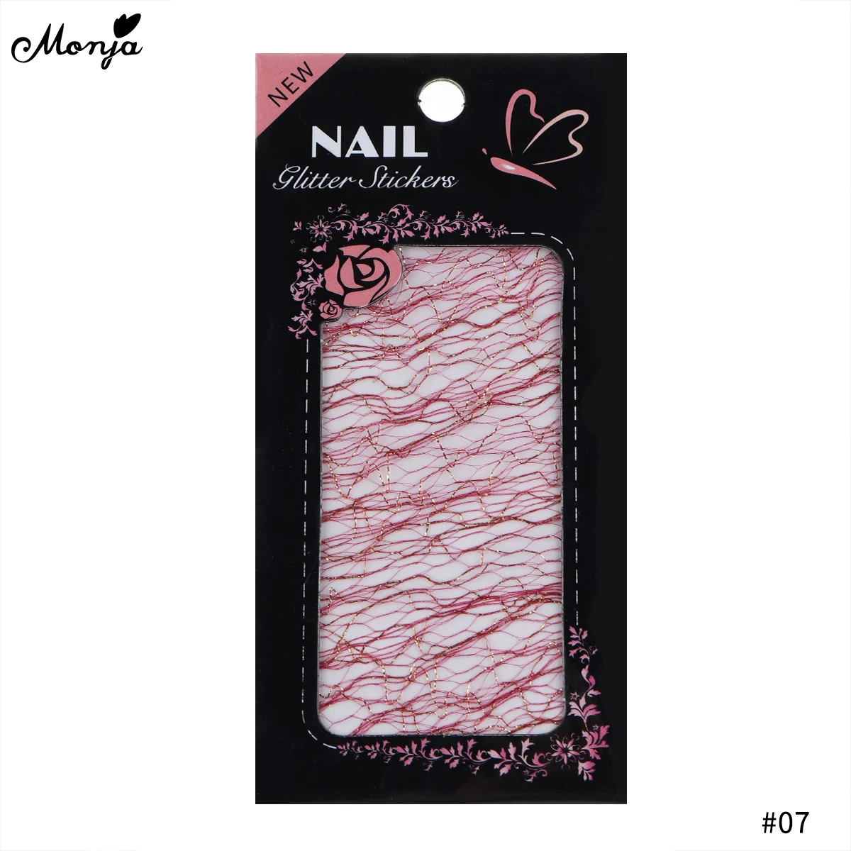 Monja Nail Art многоцветная наклейка сетка блестящая линия шелковые фольги полосы линии передачи наклейки для маникюра аксессуары украшения