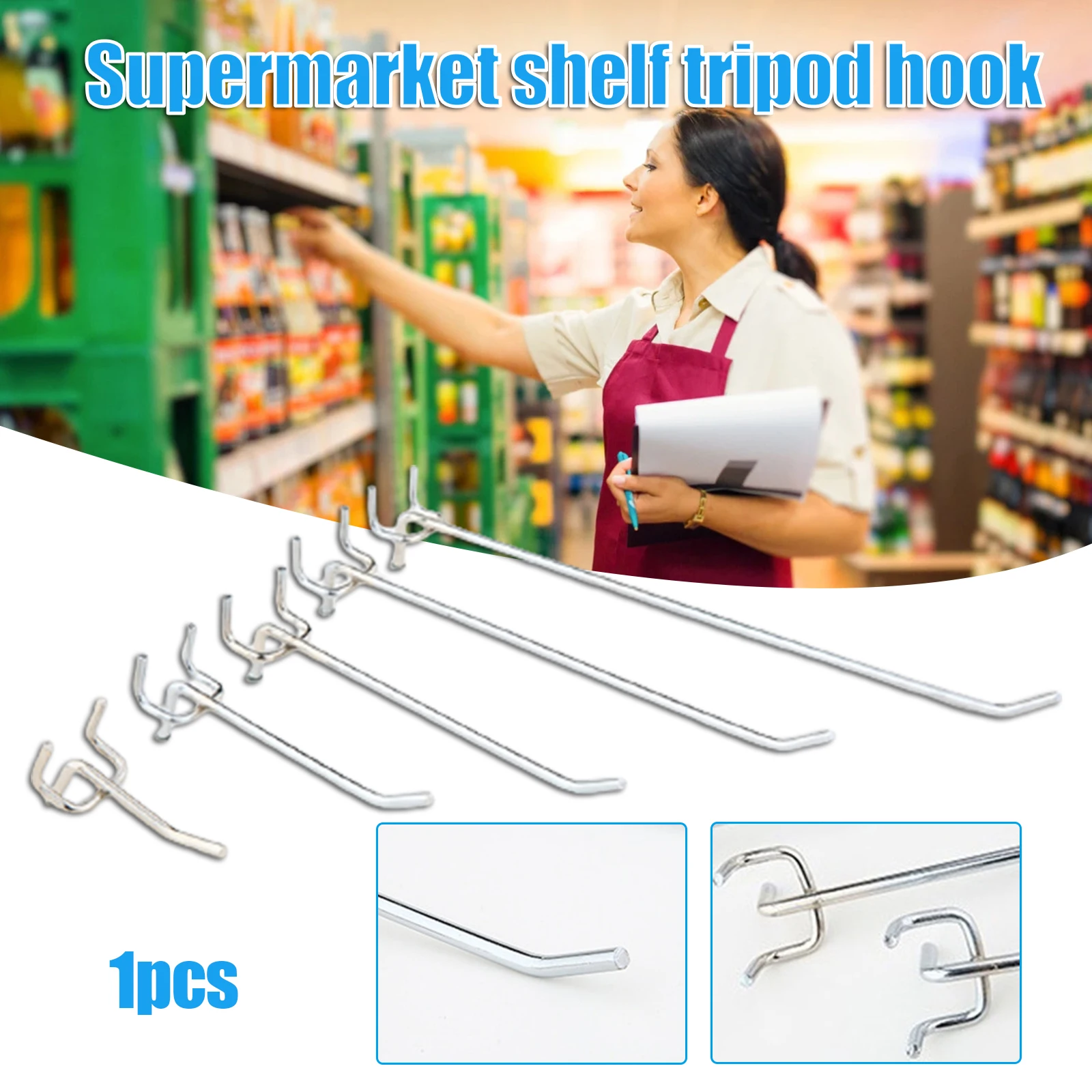 

Крючок для пегборда с отверстиями 2,5/3,2 мм, 4/4, 7 мм