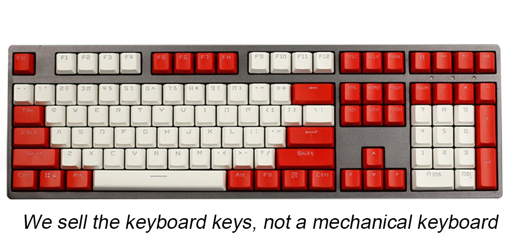 Red white Топ принт вишни/небо тема 104 ключ колпачки для ключей Набор для механической клавиатуры для игр механическая клавиатура MX колпачки для ключей - Цвет: Red white