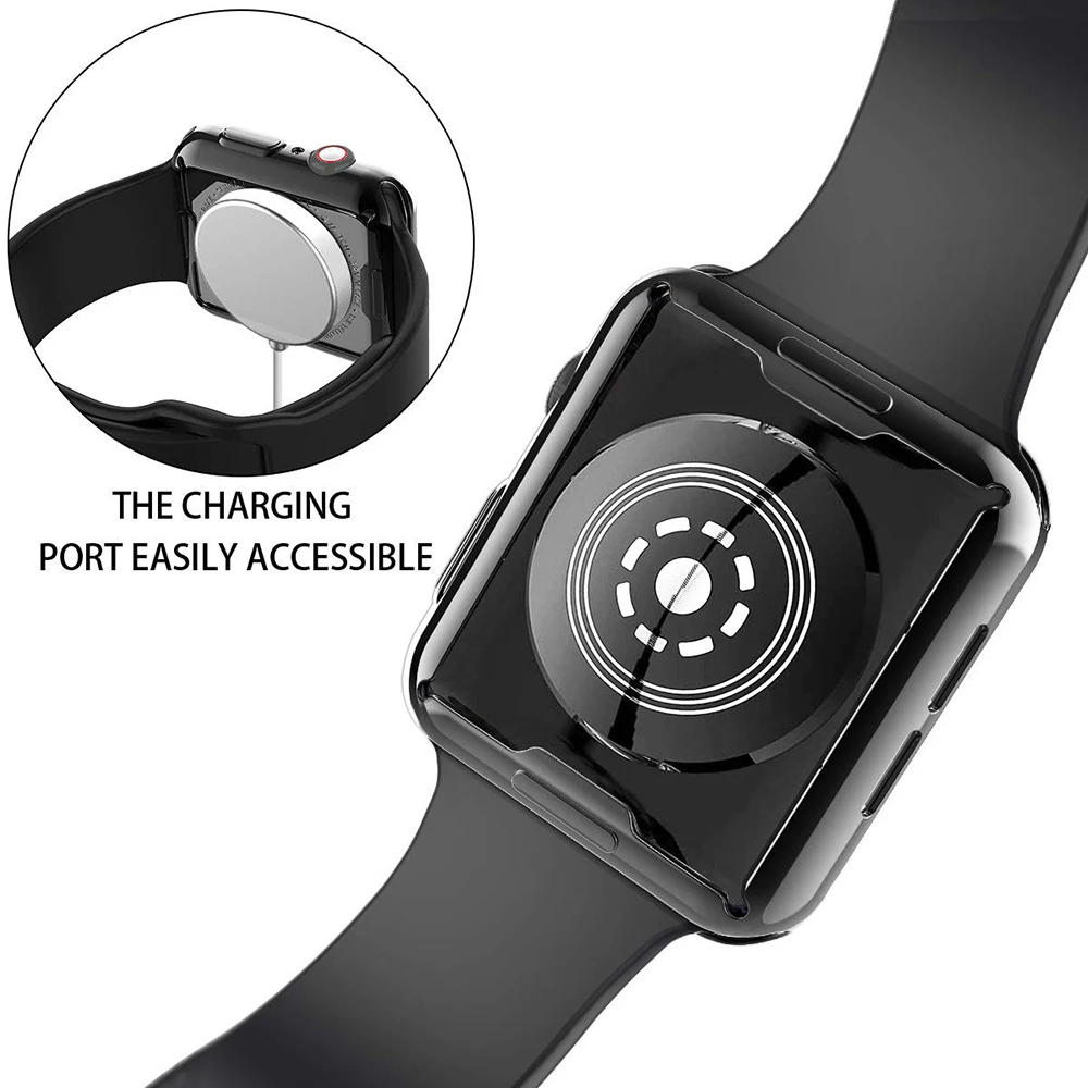 Защитный силиконовый чехол для Apple Watch 5 4 3 band 44 мм 40 42 38 мм|Защита экрана часов| |