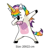iron on unicorn transfers patches for clothing vinyl thermo stickers applique diy heat thermotransfer stripes on clothes set
