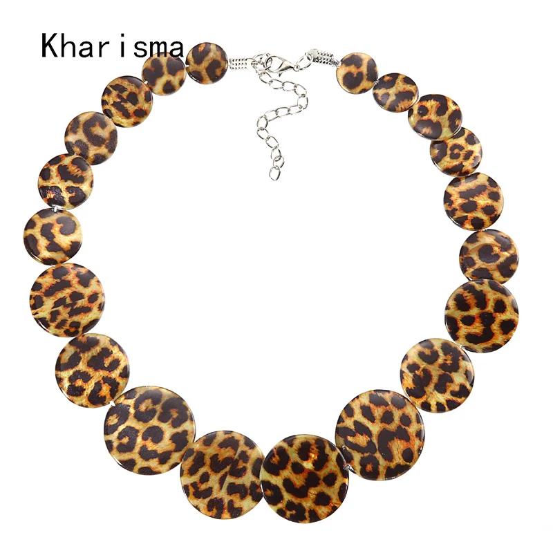 Ожерелье женское в этническом стиле с леопардовым принтом|Ожерелья подвеской| |