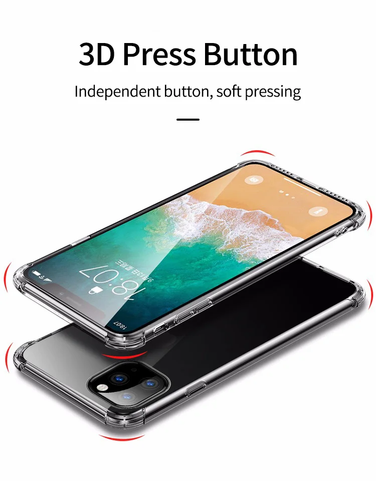 Мягкий прозрачный силиконовый чехол для iPhone 11 на iPhone Pro Max противоударный прозрачный TPU чехол для iPhone XR X XS Max 7 8 чехол