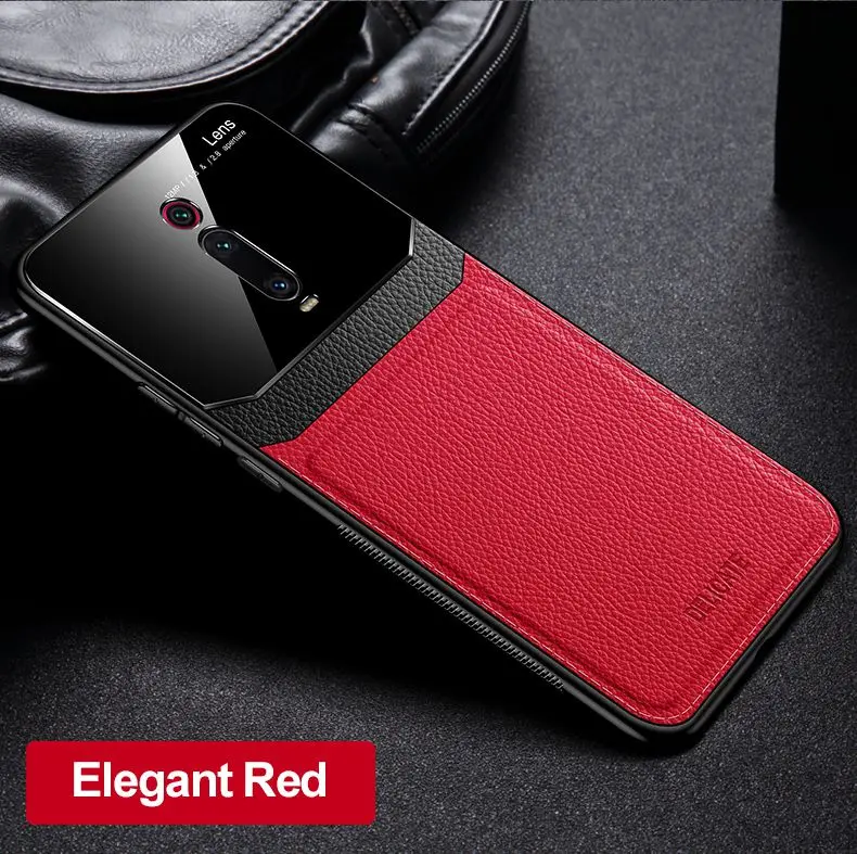 Для Xiaomi Redmi Note 7 Note 8 Pro кожаный чехол K20 акриловое стекло K20 Pro Силиконовый противоударный Роскошный чехол из искусственной кожи