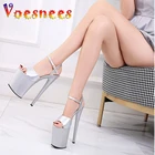 Фирменные женские туфли shuuilao, сандалии на высоком каблуке 15, 17, 20 см, модные пикантные черные туфли на платформе, женская обувь для вечеринок