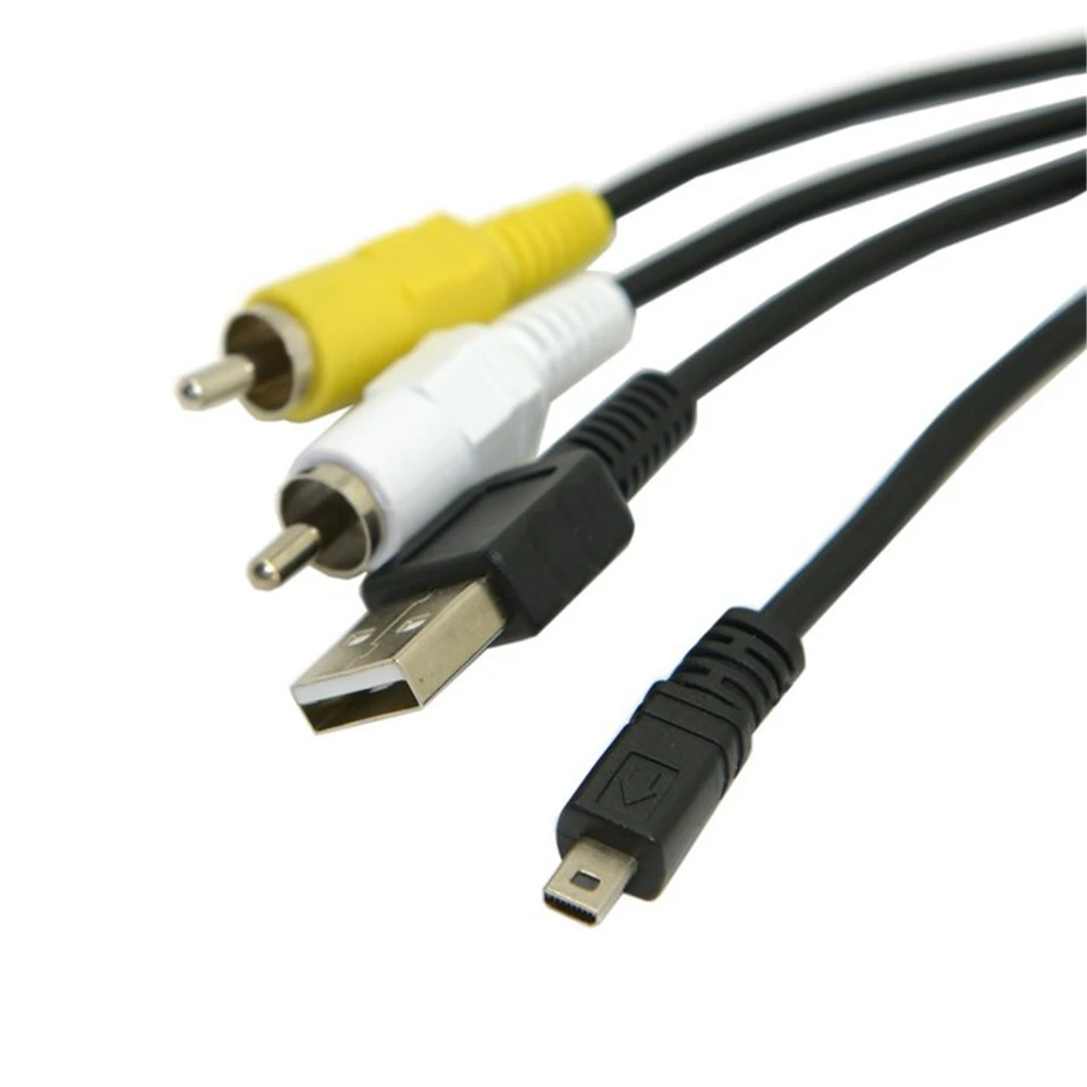 Кабель для передачи данных 2 в 1 RCA AV & USB Mini 8 Pin цифровых камер Nikon Coolpix S210 S520 L15 5100 usb